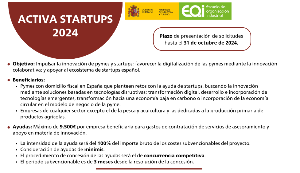 Programa d’ajudes ‘Activa Startups’ per a la col·laboració entre PIMES i startups per a l’impuls de la innovació